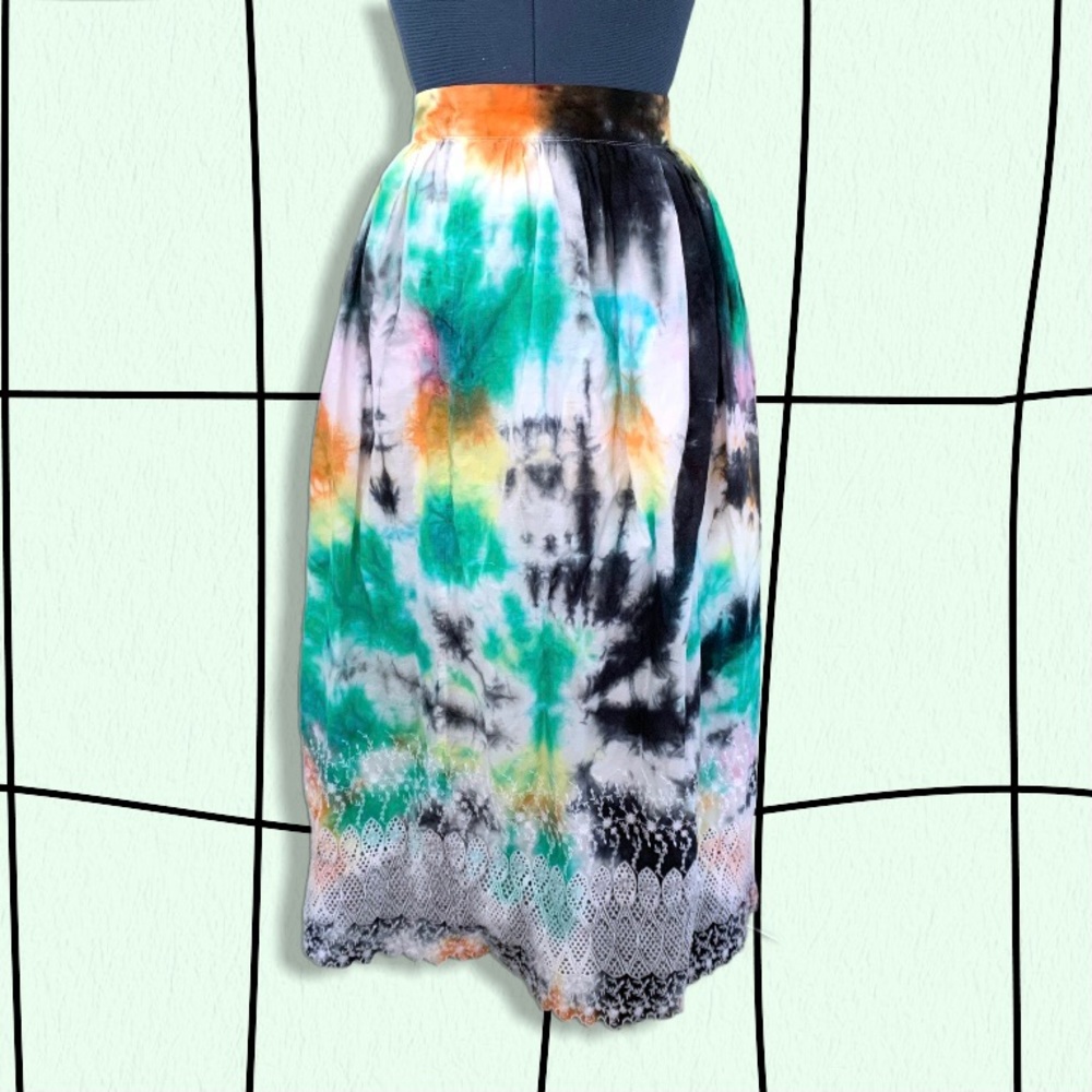 Ooak tie dye prairie skirt
